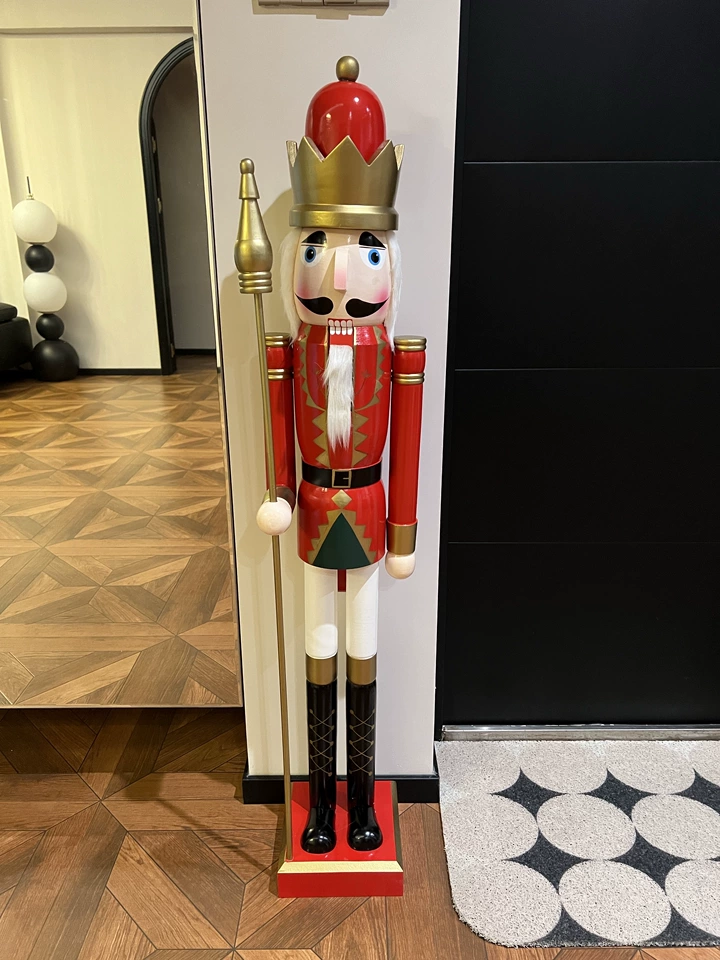 Nutcracker Figurine - Dekorative Café-Dekoration 120cm Nussknacker-Puppe Soldat Ornament,