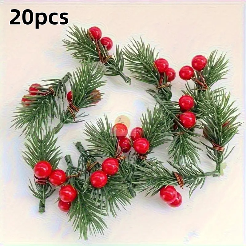Christmas Tree Artificial - 20 Stück künstliche Weihnachtskieferzweige mit realistischen