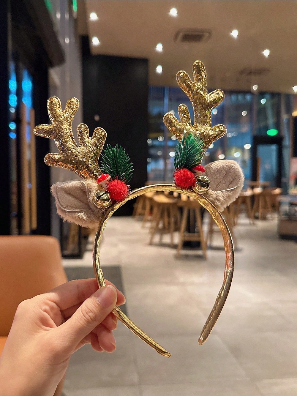 1pc Gold Pailletten Pilz Weihn – Reindeer Antlers Headband Bewertung und Preis