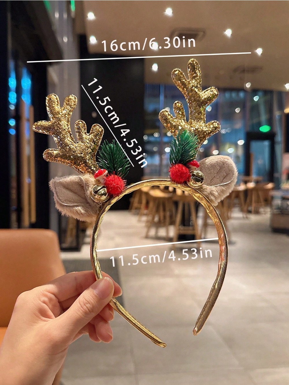 1pc Gold Pailletten Pilz Weihn – Reindeer Antlers Headband Bewertung und Preis