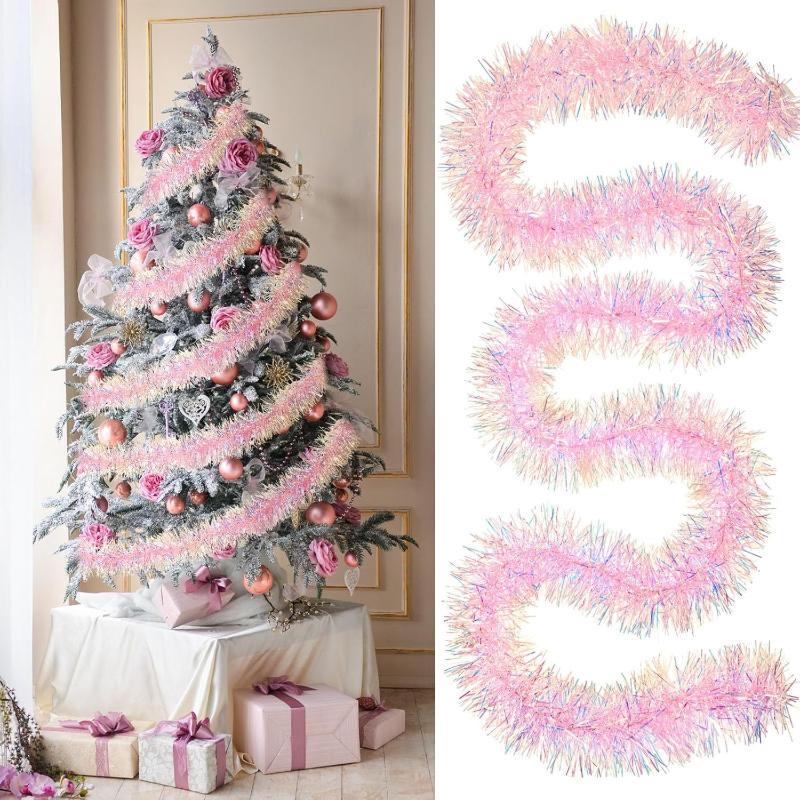 2M Rosa Lametta-Girlande, glän – Tinsel Garland Decoration Bewertung und Preis