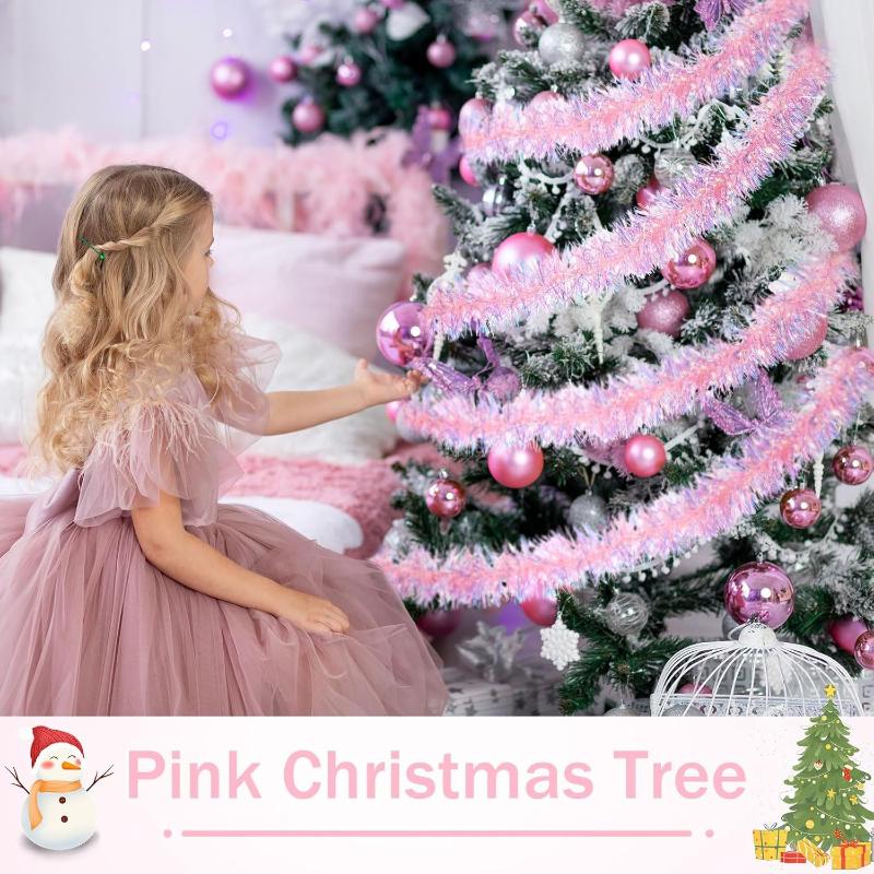 2M Rosa Lametta-Girlande, glän – Tinsel Garland Decoration Bewertung und Preis